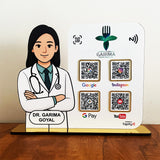 Big Size - Lady Doctor Cutout Shape - 4 QR  Table Top Standee