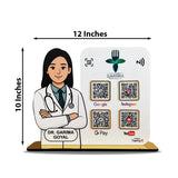 Big Size - Lady Doctor Cutout Shape - 4 QR  Table Top Standee