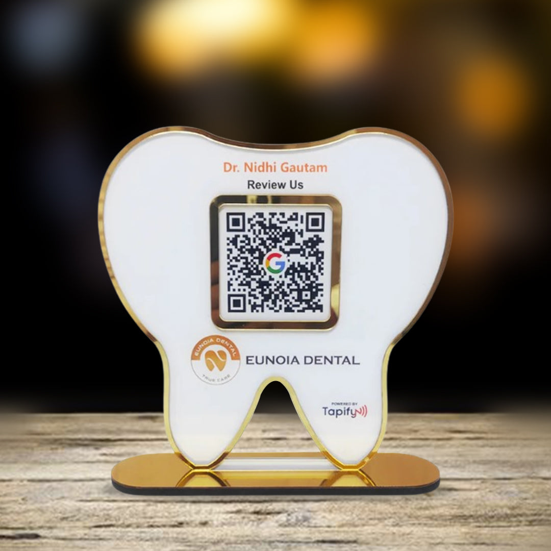 Premium - Dental Tooth Shaped NFC Single QR Standee - XL