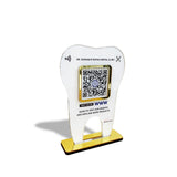 Tooth Shaped NFC Single QR Standee  With Website QR- For Dentists