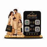 Parents & Kids Cutout Smart NFC - Premium  4 QR Tabletop Standee -II
