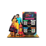 Parents & Kids Cutout Smart NFC - Premium  4 QR Tabletop Standee
