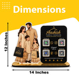 Parents & Kids Cutout Smart NFC - Premium  4 QR Tabletop Standee -II