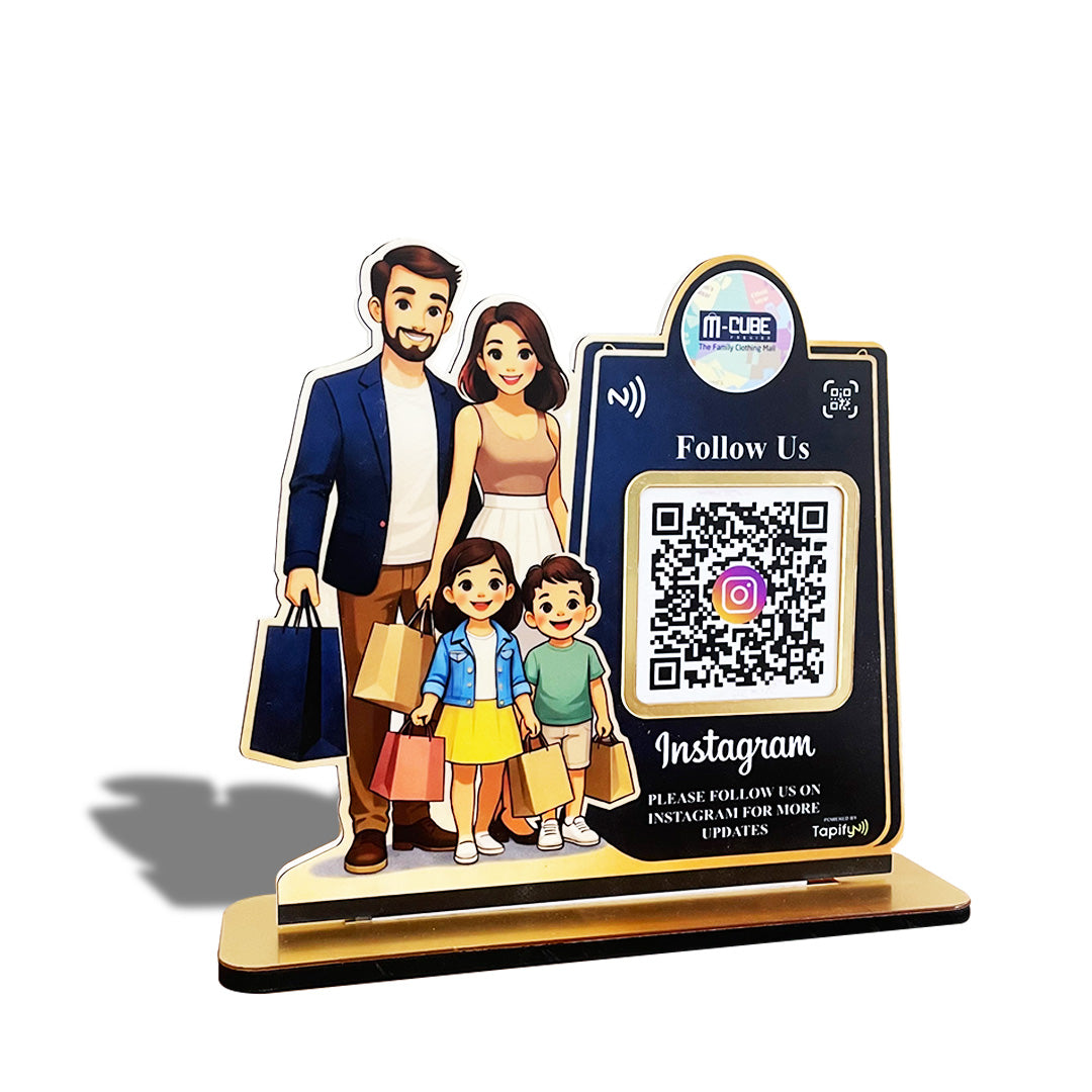 Parents & Kids Cutout Smart NFC - Premium  1 QR Tabletop Standee