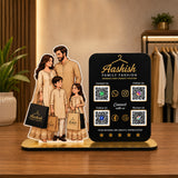Parents & Kids Cutout Smart NFC - Premium  4 QR Tabletop Standee -II