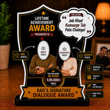 Personalized Dad Dialogue Award – Custom Photo Gift for Father