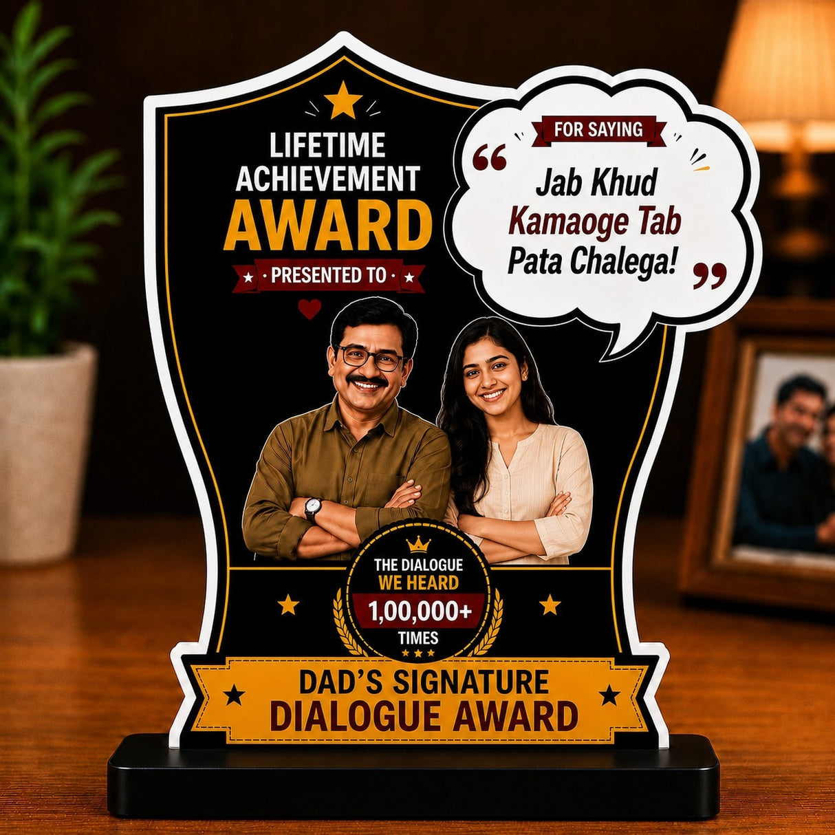 Personalized Dad Dialogue Award – Custom Photo Gift for Father