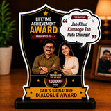 Personalized Dad Dialogue Award – Custom Photo Gift for Father