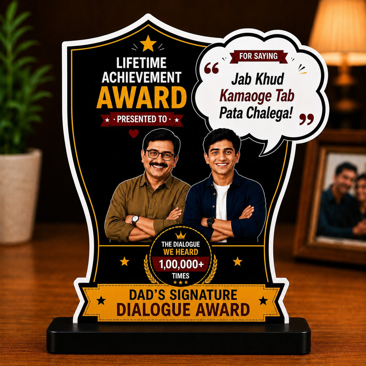 Personalized Dad Dialogue Award – Custom Photo Gift for Father