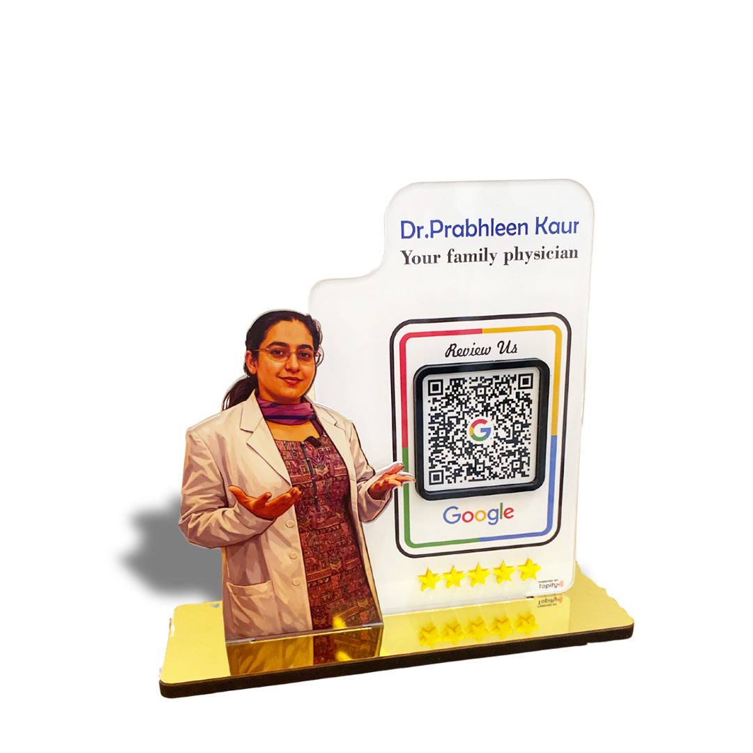 Doctor Cutout Shape - Smart NFC - 1 QR  Table Top Standee