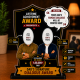 Personalized Dad Dialogue Award – Custom Photo Gift for Father