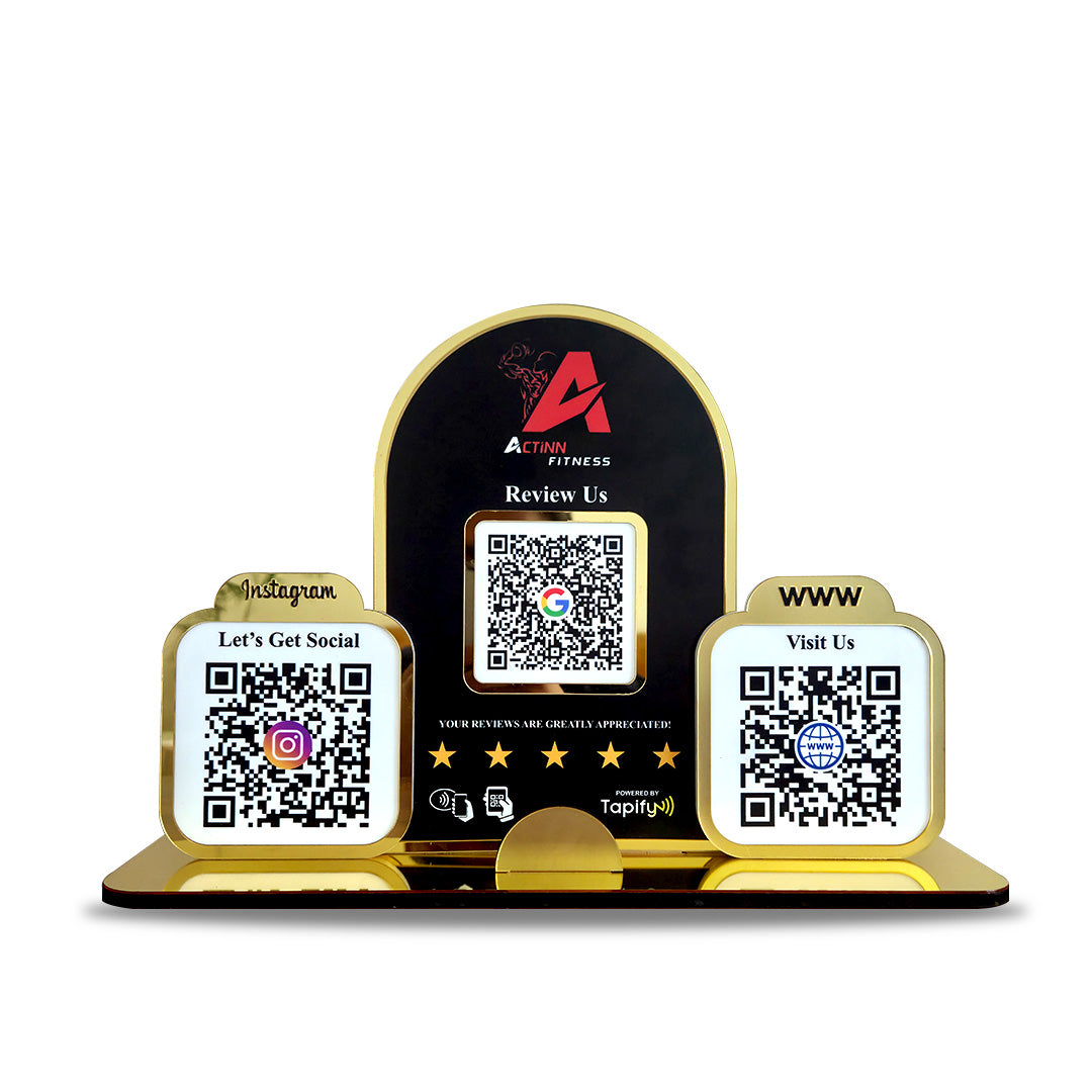 Premium Arch Shaped Smart NFC 3-in-1 Table Top Standee
