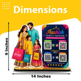 Parents & Kids Cutout Smart NFC - Premium  4 QR Tabletop Standee