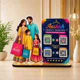 Parents & Kids Cutout Smart NFC - Premium  4 QR Tabletop Standee