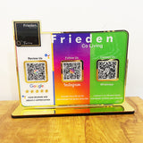 Logo Cutout Premium Smart NFC 3QR Table Top Standee | Social Media Theme Edition-II