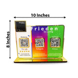 Logo Cutout Premium Smart NFC 3QR Table Top Standee | Social Media Theme Edition-II