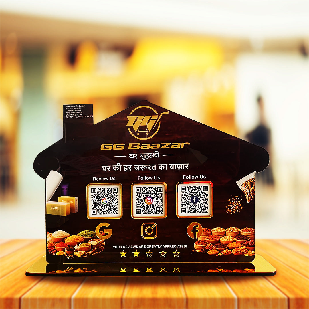 Spices Cutout Shaped 3QR Table Top Smart NFC Standee