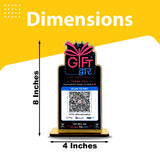 Gift Shaped - Smart 1QR Table Top Standee - Black Theme ( UPI Without NFC )
