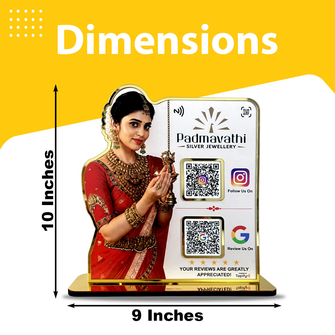 Bridal Cutout - Smart NFC 2QR Standee – For Jewellery Stores