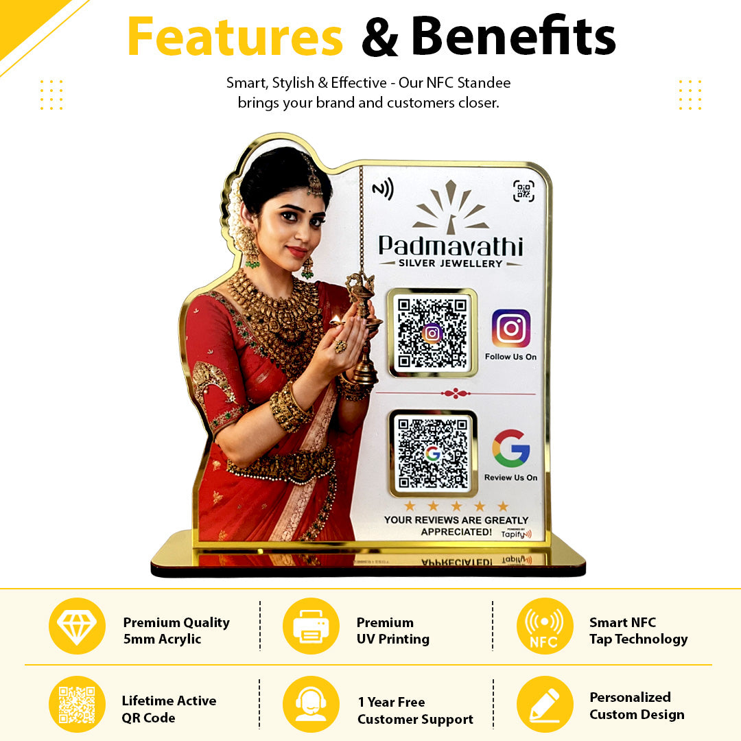 Bridal Cutout - Smart NFC 2QR Standee – For Jewellery Stores