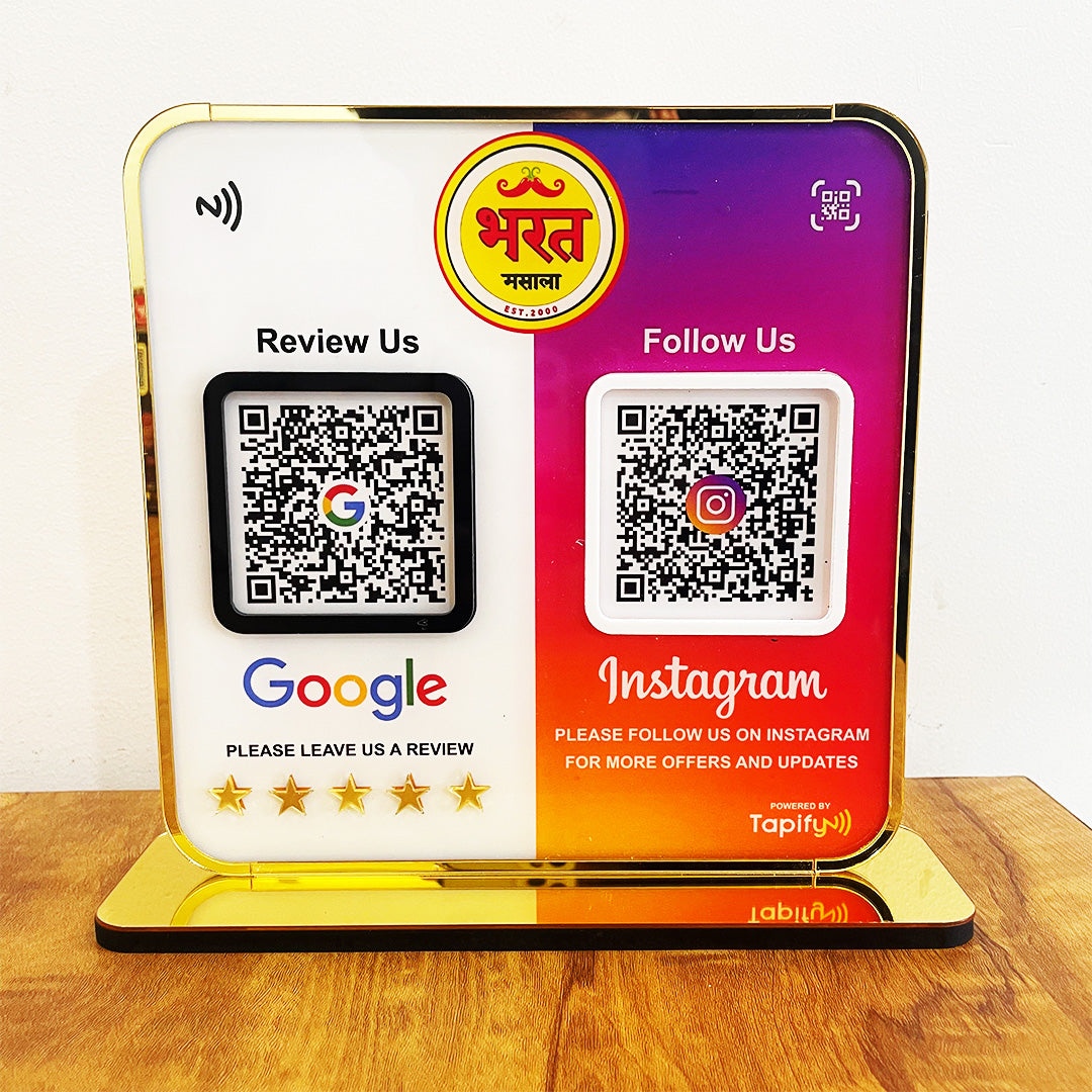 Smart NFC 2-in-1 Premium Standee – Google & Instagram Theme