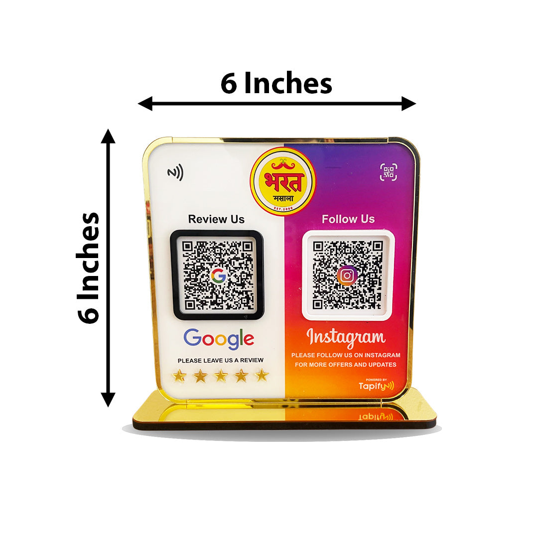 Smart NFC 2-in-1 Premium Standee – Google & Instagram Theme