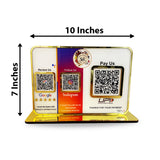 Premium Smart NFC 3QR Table Top Standee | Social Media Theme Edition With Big UPI