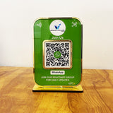 Premium  Big Size Smart NFC 1 QR Table Top Standee | Green Colour