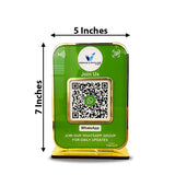 Premium  Big Size Smart NFC 1 QR Table Top Standee | Green Colour