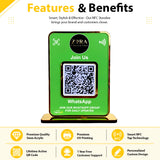 Premium  Big Size Smart NFC 1 QR Table Top Standee | Green Colour