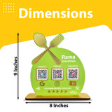 Spoon Cutout Smart NFC 3-in-1 Tabletop Standee For Restaurants - Green Colour