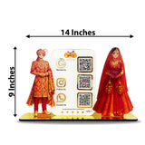 Bride & Groom Cutout Shape - Smart NFC 3QR Table Top Standee