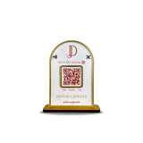 Round Top Rectangle Shaped - Smart NFC 1 QR Tabletop Standee - White Colour
