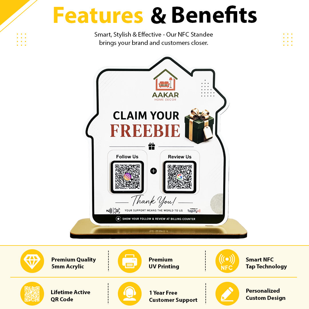 Home Shaped - Premium Smart NFC 2-in-1 Standee - For Home Decor