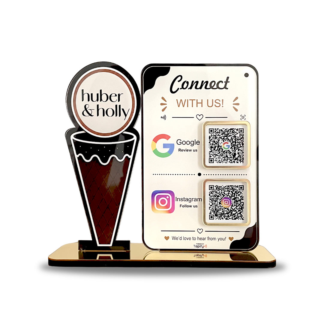 Ice-Cream Cutout Shaped Smart NFC 2-in-1 Table Top Standee