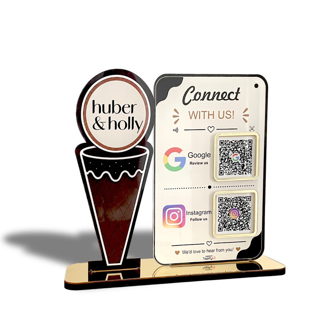 Ice-Cream Cutout Shaped Smart NFC 2-in-1 Table Top Standee
