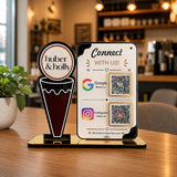 Ice-Cream Cutout Shaped Smart NFC 2-in-1 Table Top Standee