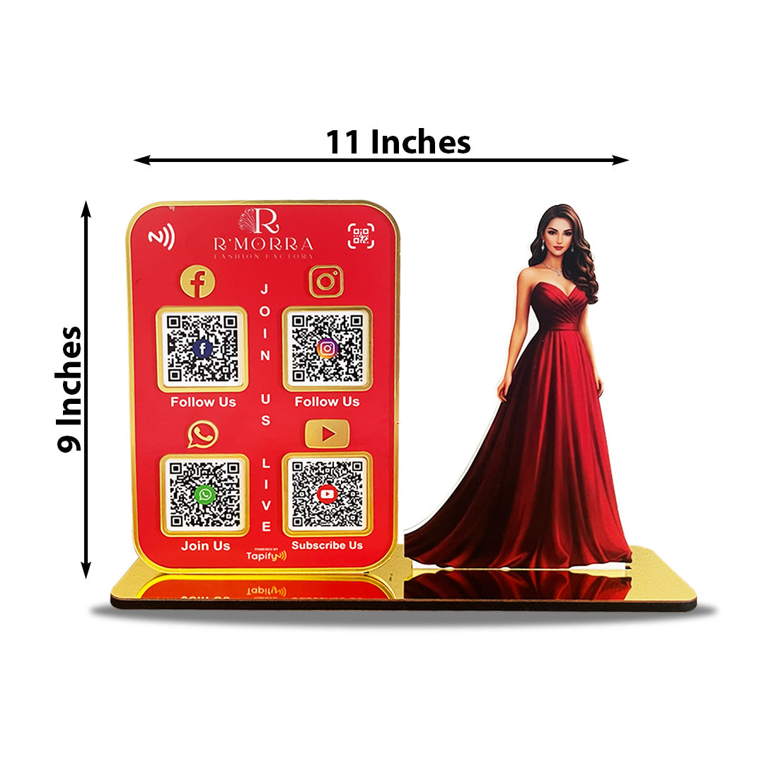 Women in Gown Cutout Shaped - Smart NFC 4QR Standee