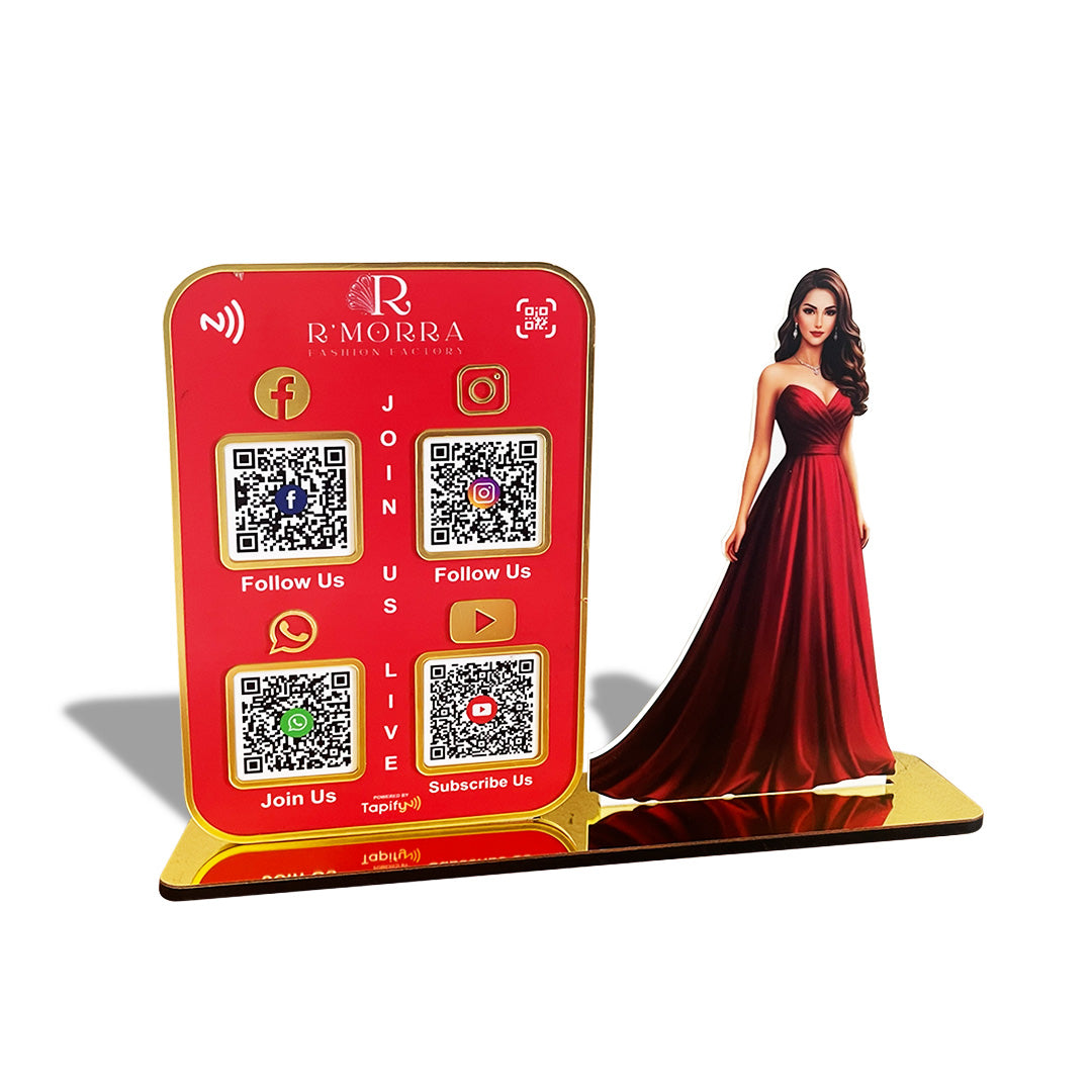 Women in Gown Cutout Shaped - Smart NFC 4QR Standee