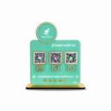 Logo Cutout Edition Shape - Smart NFC 3-in-1 Table Top Standee - Green Colour Theme