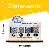 Ayurved Clinic Logo Cutout Shaped Smart NFC 4-in-1 Tabletop Standee
