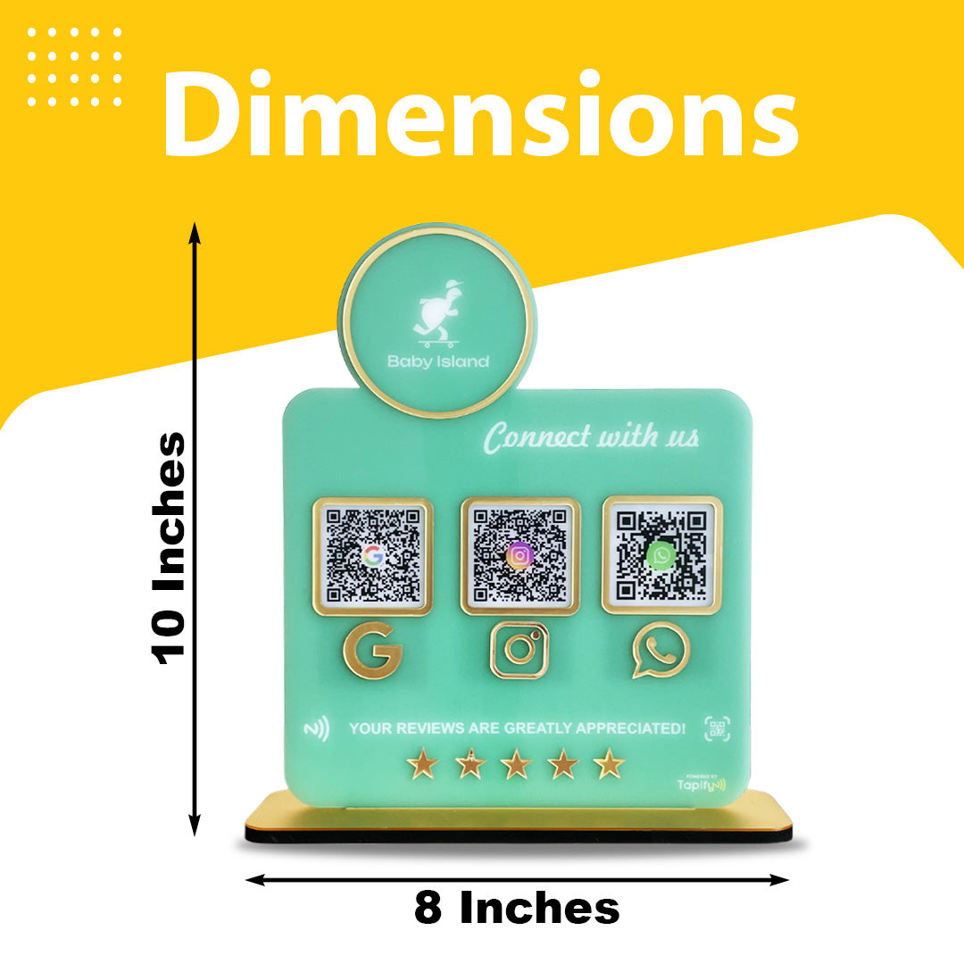 Logo Cutout Edition Shape - Smart NFC 3-in-1 Table Top Standee - Green Colour Theme