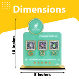 Logo Cutout Edition Shape - Smart NFC 3-in-1 Table Top Standee - Green Colour Theme