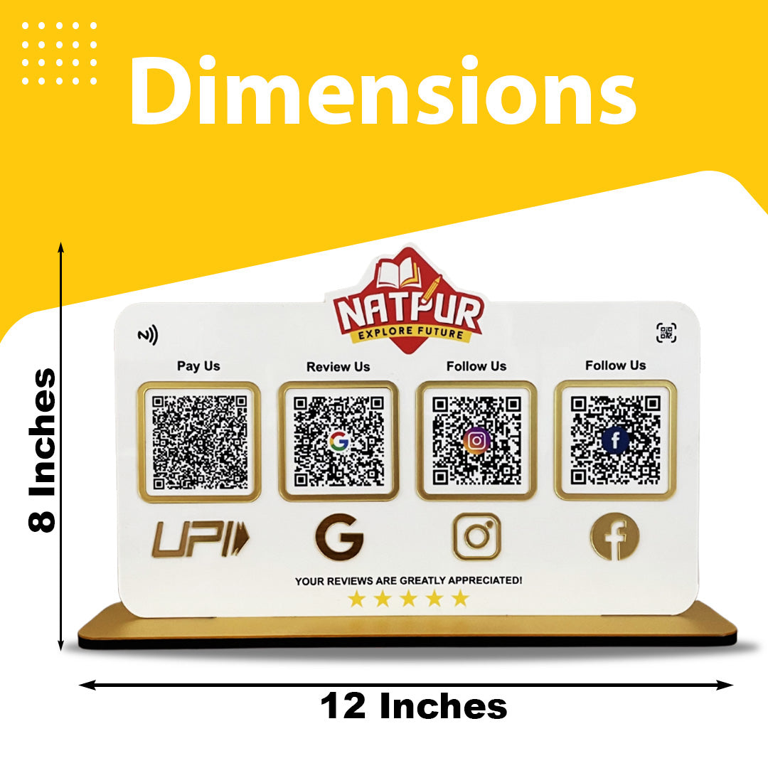 Logo Cutout Shaped - Smart NFC 4-in-1 Standee - White Colour