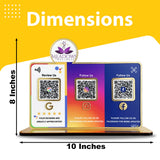 Logo Cutout Premium Smart NFC 3QR Table Top Standee | Social Media Theme Edition  For - Wellness Center