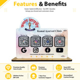 Ayurved Clinic Logo Cutout Shaped Smart NFC 4-in-1 Tabletop Standee