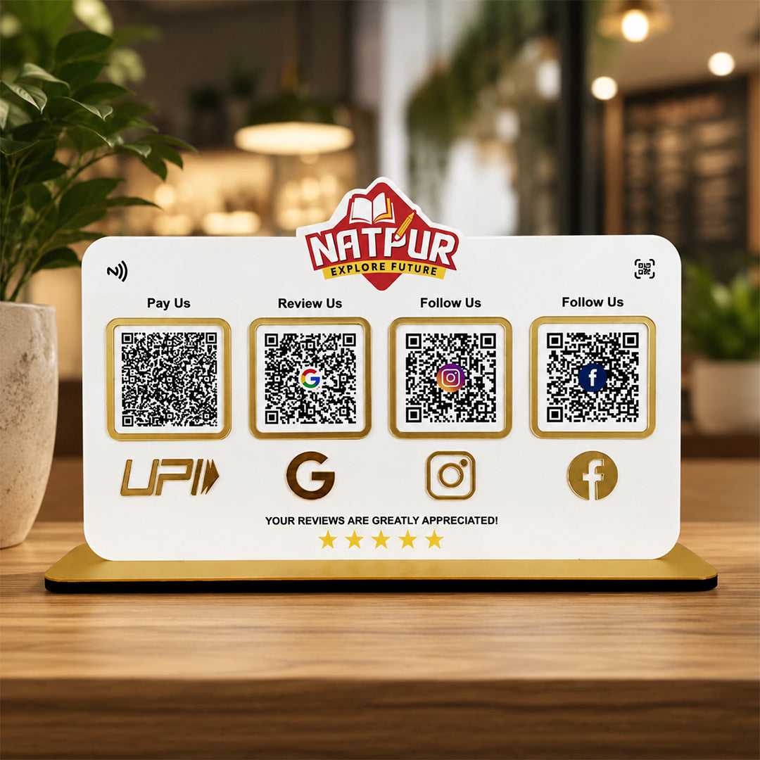 Logo Cutout Shaped - Smart NFC 4-in-1 Standee - White Colour