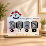 Ayurved Clinic Logo Cutout Shaped Smart NFC 4-in-1 Tabletop Standee