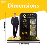 Men in suit Cutout Smart NFC 3QR Standee - For Garment Shop