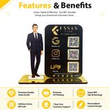 Men in suit Cutout Smart NFC 3QR Standee - For Garment Shop